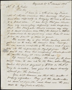 W. E. Bailey, Waynesville, Ga., autograph letter signed to Ziba B. Oakes, 9 November 1853