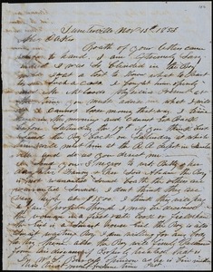 A. J. McElveen, Sumterville, S.C., autograph letter signed to Ziba B. Oakes, 13 November 1853