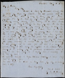 William P. Moore, New Berne, N.C., manuscript letter signed to Ziba B. Oakes, 26 August 1853