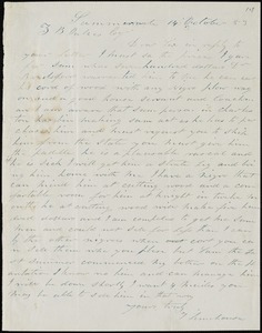 Thomas Limehouse, Summerville, S.C., autograph letter signed to Ziba B. Oakes, 14 October 1853