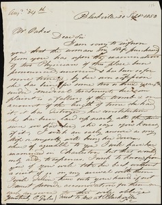 C. Gyles, Blackville, S.C., autograph letter signed to Ziba B. Oakes, 20 September 1853