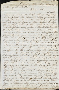 A. J. McElveen, Darlington, S.C., autograph letter signed to Ziba B. Oakes, 25 August 1853