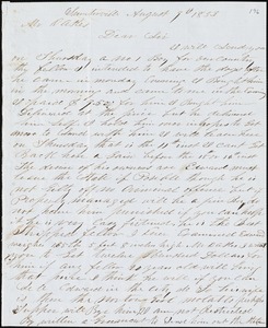 A. J. McElveen, Sumterville, S.C., autograph letter signed to Ziba B. Oakes, 9 August 1853