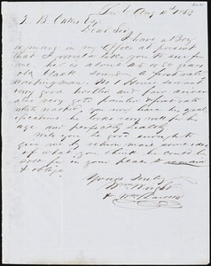 William Wright, Savannah, Ga., manuscript letter signed to Ziba B. Oakes, 4 August 1853