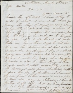 A. J. McElveen, Sumterville, S.C., autograph letter signed to Ziba B. Oakes, 8 March 1855