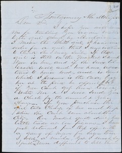 S. N. Brown, Montgomery, Ala., autograph letter signed to Ziba B. Oakes, 2 March 1855