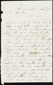 A. J. McElveen, Sumterville, S.C., autograph letter signed to Ziba B. Oakes, 2 March 1855