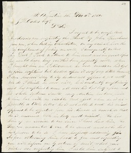 Venancio Sanchez, St. Augustine, Fla., manuscript letter signed to Ziba B. Oakes, 11 December 1854