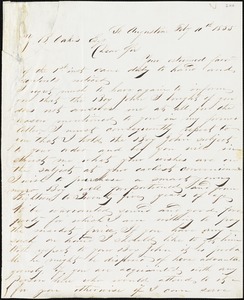 Venancio Sanchez, St. Augustine, Fla., manuscript letter signed to Ziba B. Oakes, 10 February 1855