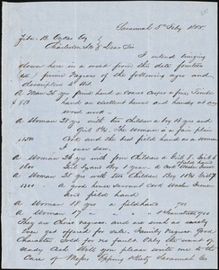 P.H. Loud, Savannah, Ga., autograph letter signed to Ziba B. Oakes, 8 February 1855
