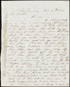 A. J. McElveen, Sumterville, S.C., autograph letter signed to Ziba B. Oakes, 6 February 1855