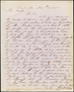 A. J. McElveen, Sumterville, S.C., autograph letter signed to Ziba B. Oakes, 16 January 1855