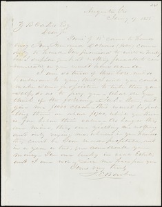 F. C. Barber, Augusta, Ga., autograph letter signed to Ziba B. Oakes, 17 January 1855