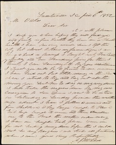 A. J. McElveen, Sumterville, S.C., autograph letter signed to Ziba B. Oakes, 6 January 1852