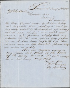William Wright, Savannah, Ga., manuscript letter signed to Ziba B. Oakes, 4 January 1855