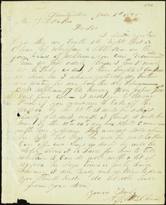 A. J. McElveen, Sumterville, S.C., autograph letter signed to Ziba B. Oakes, 6 January 1855