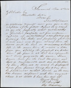 William Wright, Savannah, Ga., manuscript letter signed to Ziba B. Oakes, 2 December 1854