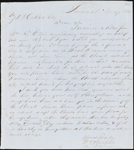 William Wright, Savannah, Ga., manuscript letter signed to Ziba B. Oakes, 17 November 1854