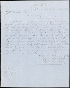 William Wright, Savannah, Ga., manuscript letter signed to Ziba B. Oakes, 18 November 1854