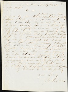 A. J. McElveen, Sumter District, S.C., autograph letter signed to Ziba B. Oakes, 17 November 1854