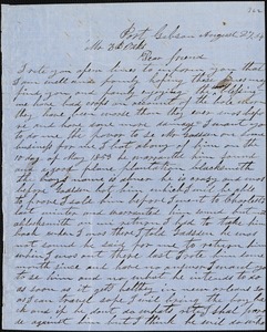 E. C. Briscoe, Port Gibson, Miss., autograph letter signed to Ziba B. Oakes, 27 August 1854