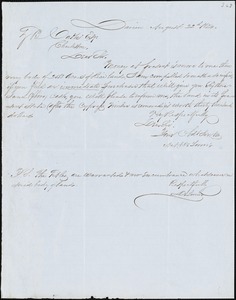 A.A. DeLorme, Darien, Ga., autograph letter signed to Ziba B. Oakes, 22 August 1854