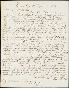 G.W.A. McRae, Lynchburg, Va., autograph letter signed to Ziba B. Oakes, 11 August 1854