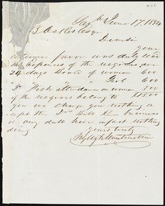 Wylly & Montmollin, Savannah, Ga., manuscript letter signed to Ziba B. Oakes, 17 June 1854