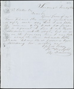 William Wright, Savannah, Ga., autograph letter signed to Ziba B. Oakes, 24 June 1854