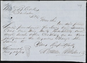 Scranton Johnston & Co. manuscript letter signed to Ziba B. Oakes, 23 May 1854