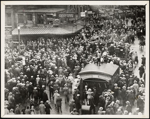 Scollay Square crowds, day of Sacco funeral, Aug. 29, 1927