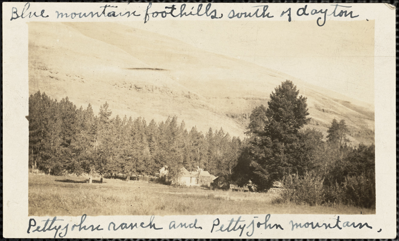 Pettyjohn Ranch and Pettyjohn Mountain. Blue Mountain foothills, south of Dayton