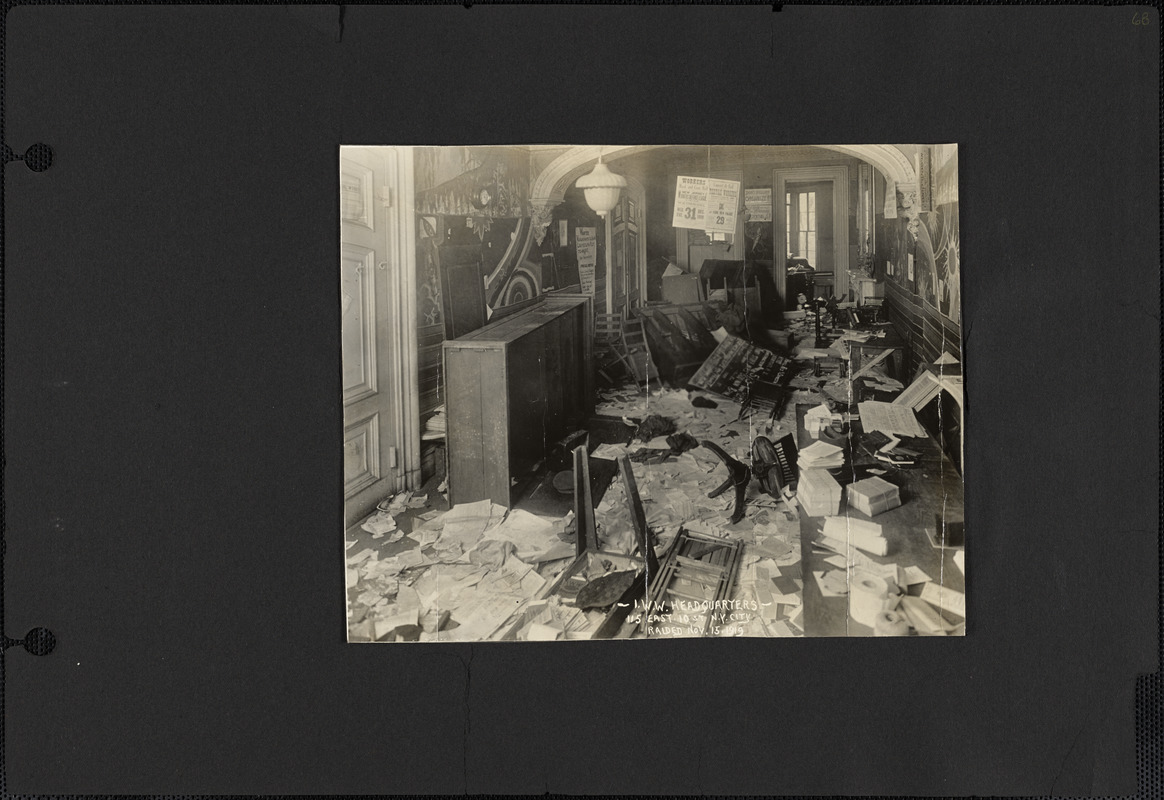 I.W.W. Headquarters, 115 East 10 St., N. Y. City, raided Nov. 15, 1919