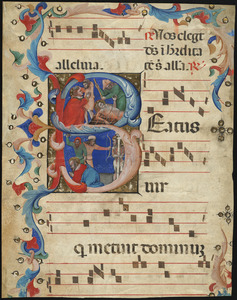 Single leaf from a 14th-century antiphonal