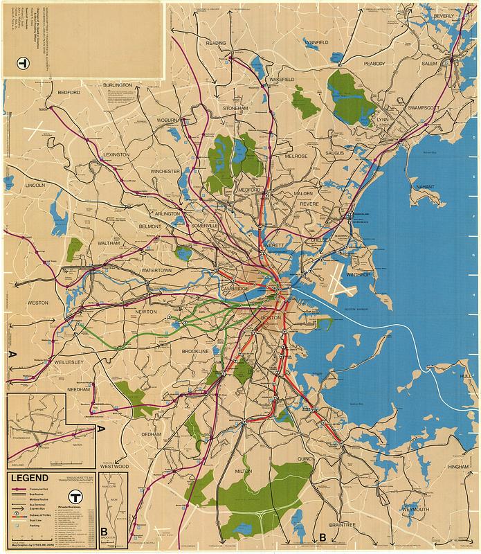 Metropolitan Boston transportation map