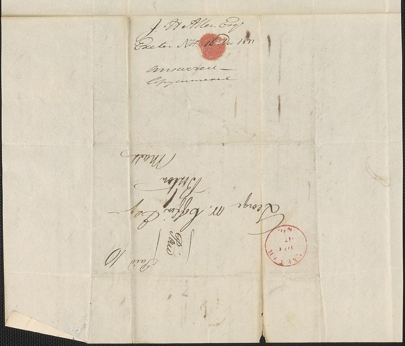 J.H. Allen to George Coffin, 16 December 1833 - Digital Commonwealth