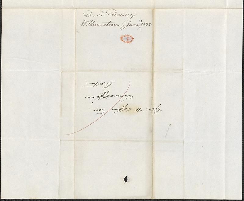 D.N. Dewey to George Coffin, 1 June 1835 - Digital Commonwealth