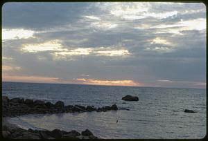 Sunset from rocky shore