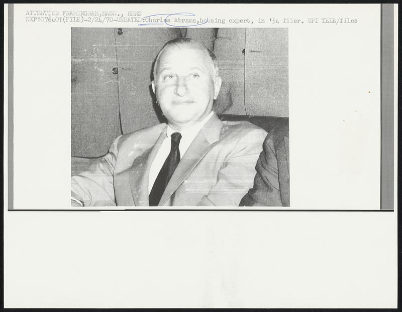 Undated: Charles Abrams, housing expert, in '54 filer.