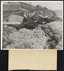 Niagara Falls, N.Y.-A great ice jam more than twenty-five feet above the normal water level reaches from bank to bank of the Gorge below Niagara Falls, crushing cottages and other structures along the banks .The freeze at the falls is the worst in twenty years.