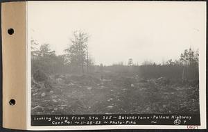 Contract No. 41, Extension of Belchertown-Pelham Highway, Belchertown, Pelham, looking north from Sta. 305, Belchertown and Pelham, Mass., Nov. 28, 1933