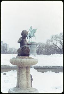 Small Child Fountain, George Washington Statue in background, Boston Public Garden