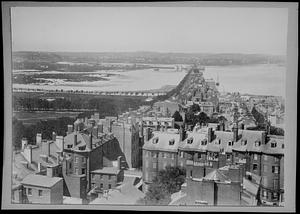 Copy negative of 1858 Southworth & Hawes photo titled "View from State House looking west"