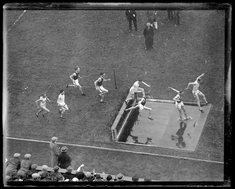 Steeplechase event at Harvard track meet