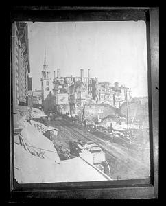 After the Great Fire of 1872, debris and Old South Meeting House