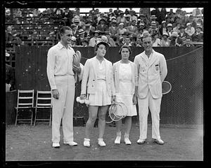Four tennis players, including Sarah Palfrey