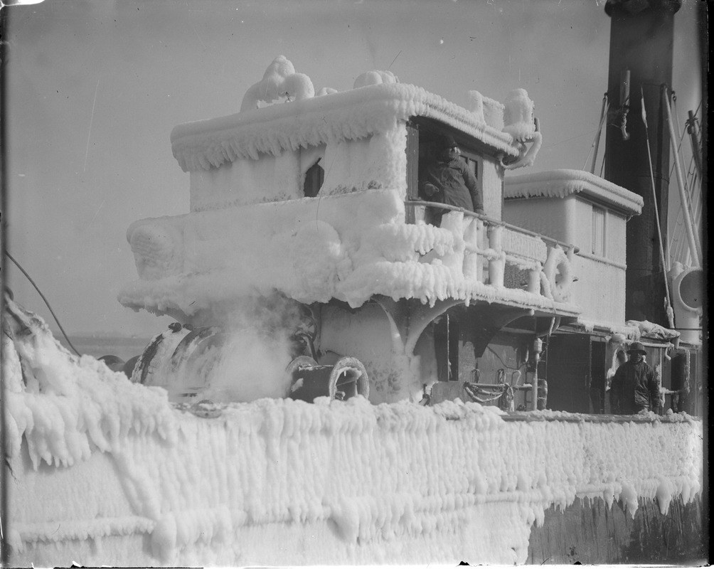 Ice clad steam trawler - pilot house clad with ice