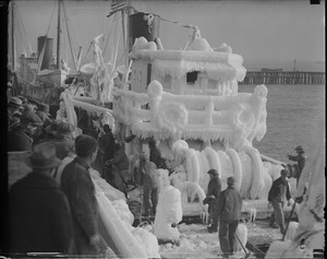 Trawler Fordham ice clad at fish pier