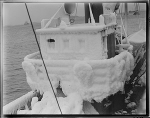 Ice covered trawler