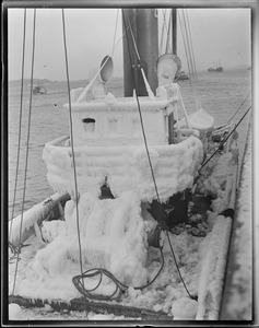 Ice covered trawler